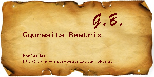 Gyurasits Beatrix névjegykártya